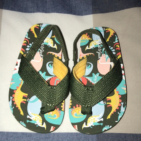 Cat & Jack Other - NWOT Cat & Jack Brand Toddler Boy Flip Flops Dinosaurs Size 7/8